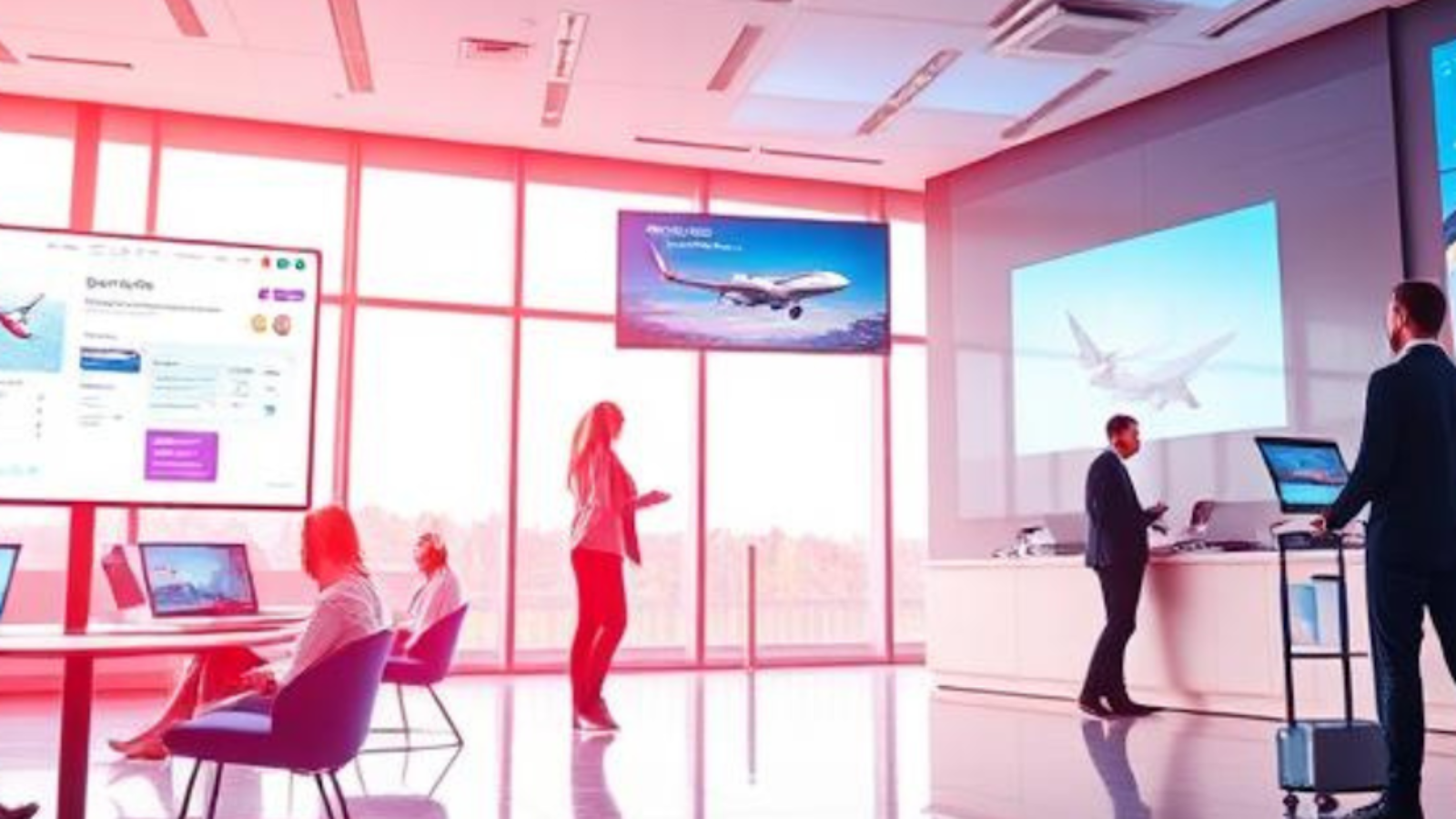 Travel agency team adopting digital tools to reinvent business model after the pandemic.