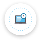 Desktop with clock symbol indicating the smoother passenger info update in the cloud