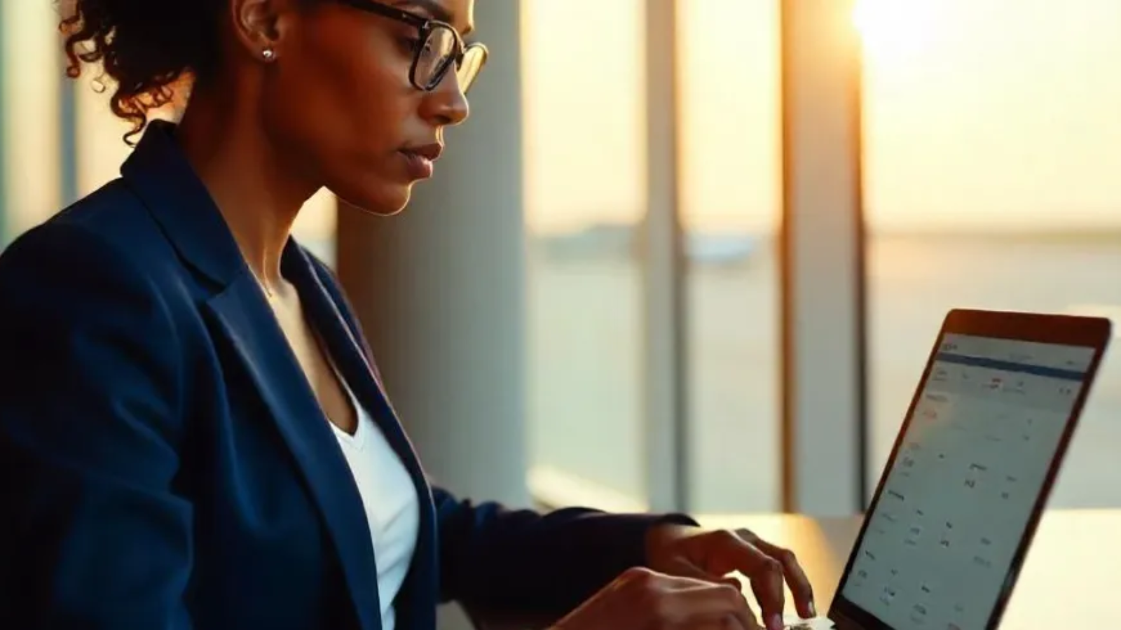 Woman tracking flight fares on laptop – real-time fare change alerts for cheaper travel