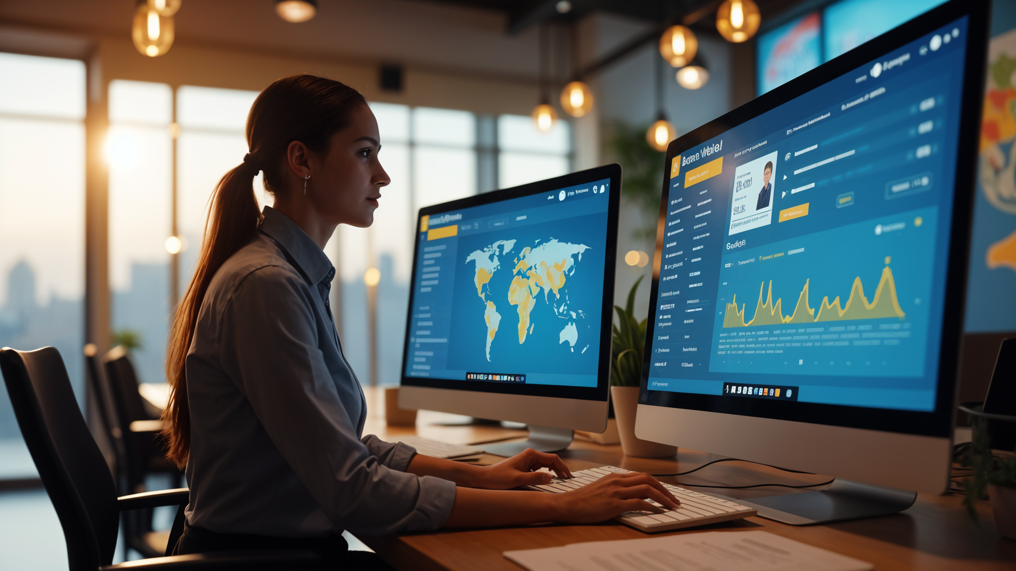 Small business travel agency using best travel management software on desktop – AgencyAuto dashboard for booking, CRM, and invoicing automation