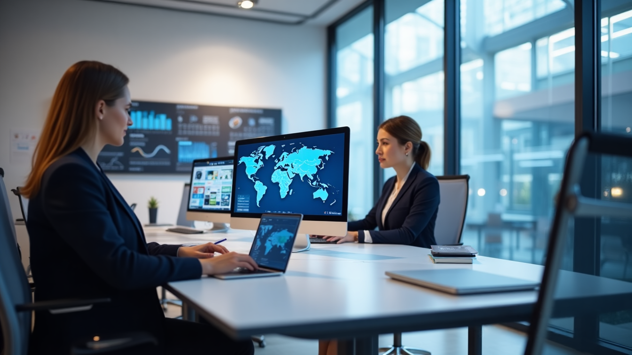 Modern CRM system for travel agency with travel agents managing client itineraries, bookings, and lead pipelines using travel CRM software