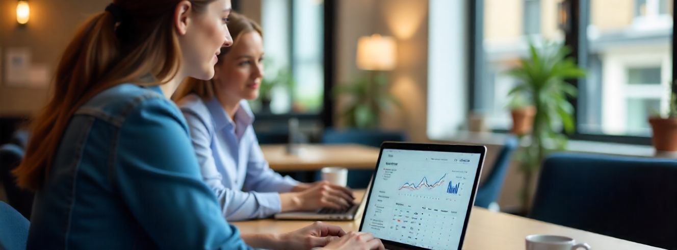 UK travel agency team using travel agency software dashboard to automate bookings, analytics, and reporting.